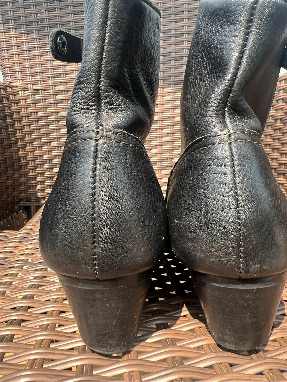 Sofft Black Leather Ankle Booties with Side Zip